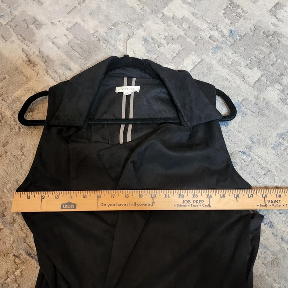 Alythea suede long  belted cardigan vest. - Picture 14 of 16